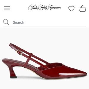 Stuart Weitzman Wine Red Patent Pointed-Toe Slingback Heels